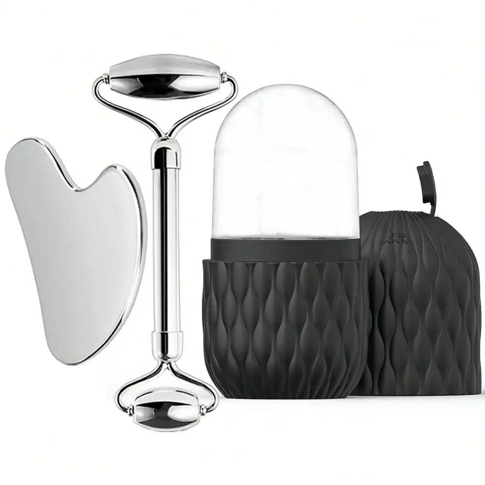 Ice Roller, Gua Sha & Face Massager 3-in-1 Set