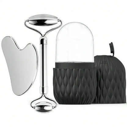 Ice Roller, Gua Sha & Face Massager 3-in-1 Set