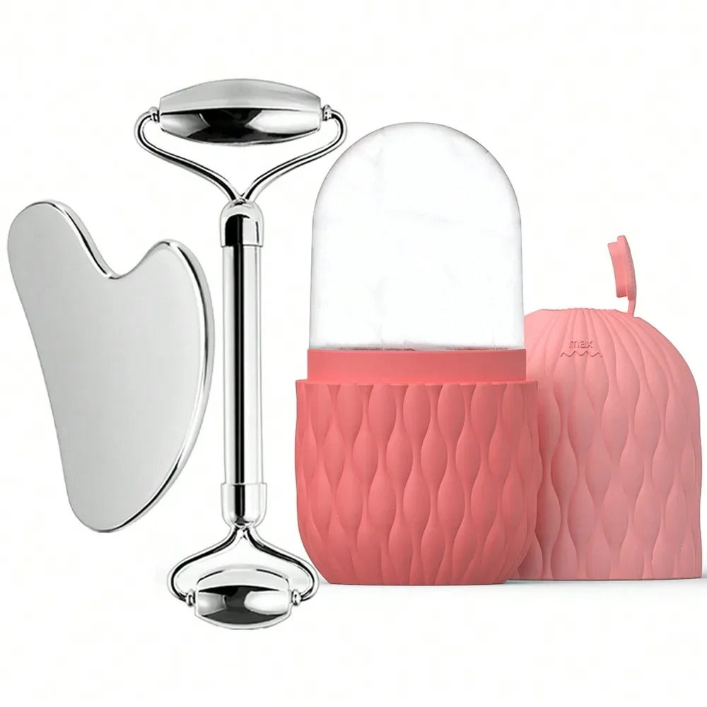 Ice Roller, Gua Sha & Face Massager 3-in-1 Set
