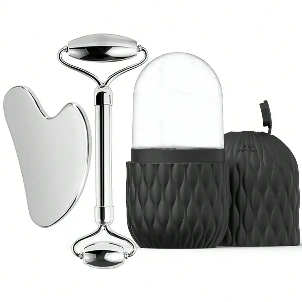Ice Roller, Gua Sha & Face Massager 3-in-1 Set
