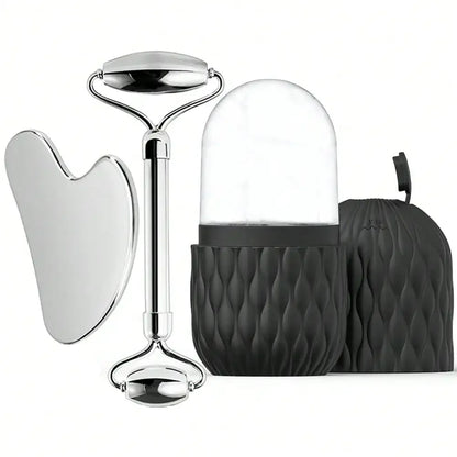 Ice Roller, Gua Sha & Face Massager 3-in-1 Set